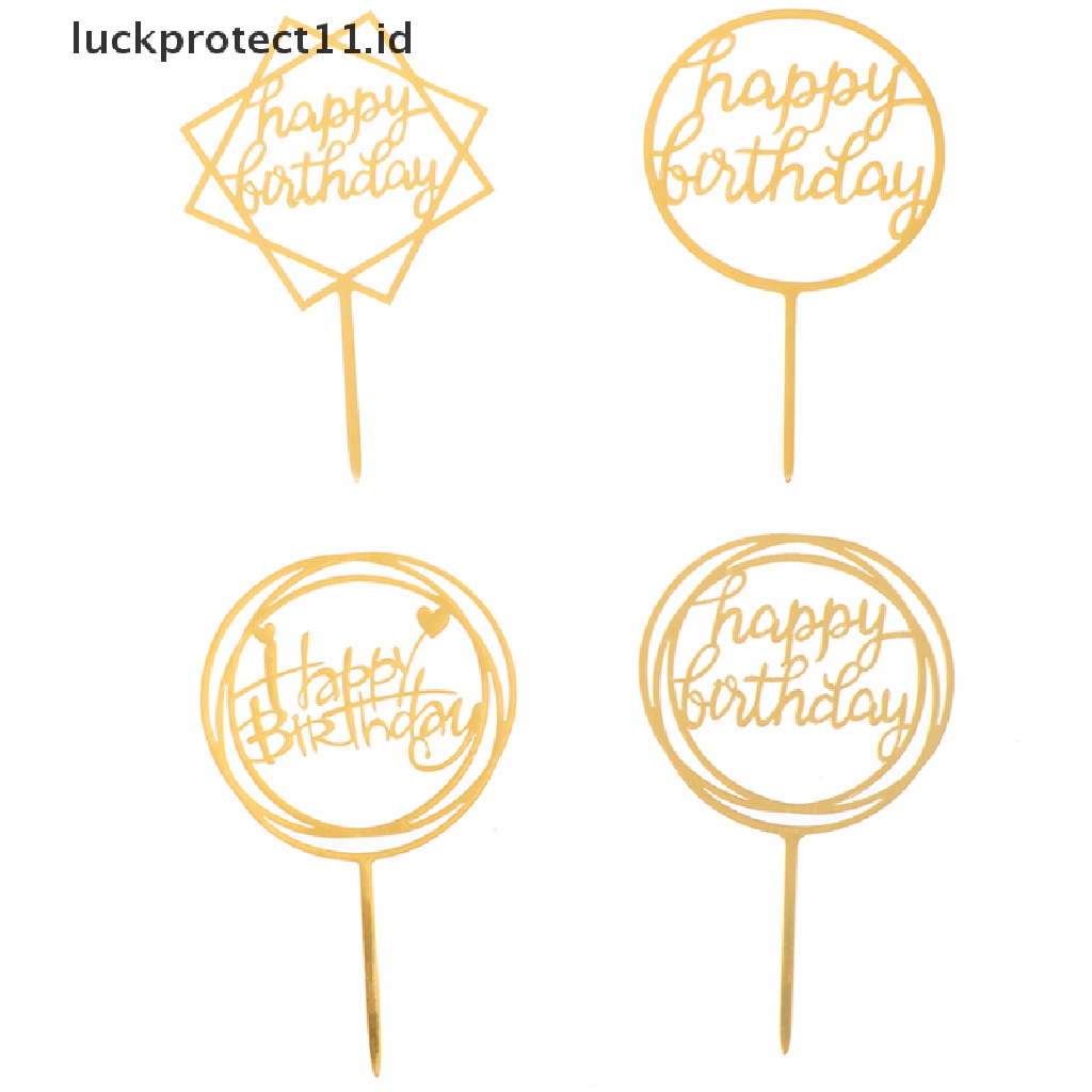 //HG&amp;ID// 10Pcs Acrylic Hand writing Happy Birthday Cake Topper Dessert Party Decoration .