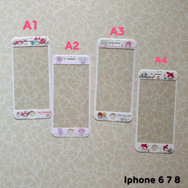 [ vhieshop ] RANDOM MOTIF ANTI GORES  TEMPERED GLASS  6 7 8 l6 PLUS