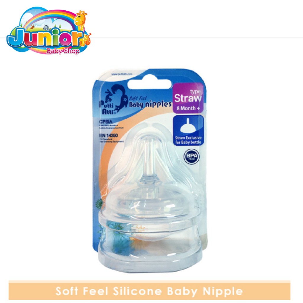 Putti Atti Silicone Soft Feel Nipples Straw type &amp; Spout Type