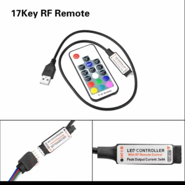 17 Key RF USB RGB led strip controller