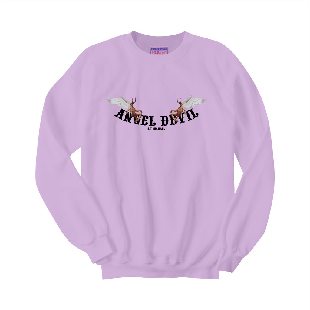 SWEATER CREWNECK WANITA ANGEL DEVIL SIZE M-XXL