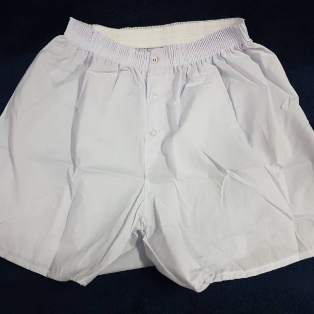 3 pc Boxer pria putih katun uk. M, L