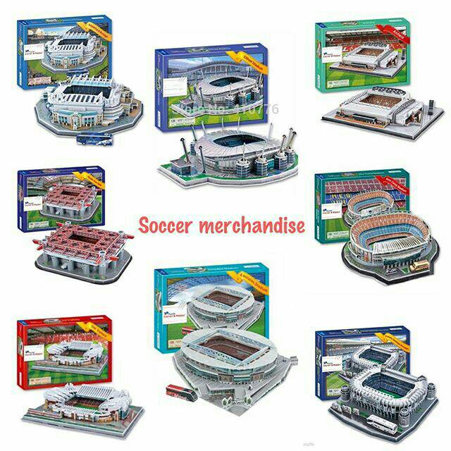 Puzzle stadion lapangan klub bola barcelona manchester united real madrid liverpool arsenal milan