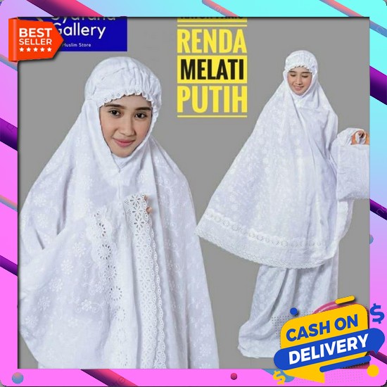 Fashion Muslim Jumbo Premium Ramadhan Terlaris Hits Terusan Katun Parasut Viral Keren Polos Motif Mukena Dewasa Katun Paris Putih Bordir Renda Melati Cantik