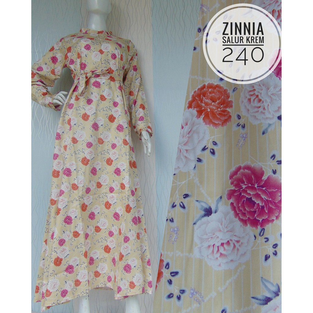 Gamis Katun Jepang Original Zinnia Salur JUMBO