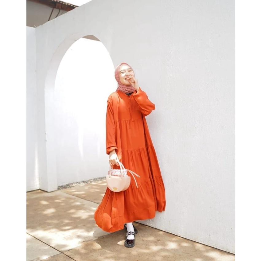 TUNIK LONG DRESS MORVIA TUNICA TERBARU KEKINIAN MATT RAYON ADEM