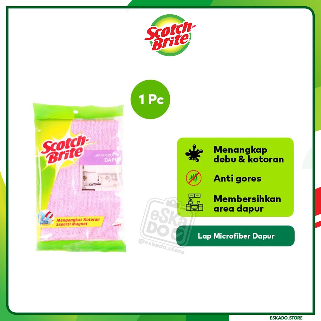 3M Scotch-Brite Kain Lap Dapur Microfiber Serbaguna 30 x 30 CM ID-86