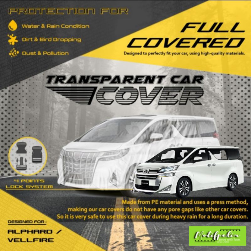 Cover Mobil PLASTIK TEBAL VELLFIRE / Sarung Mobil PLASTIK TEBAL VELLFIRE WATERPROOF