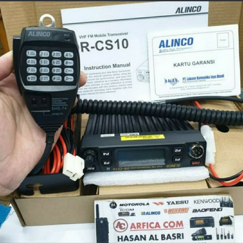 PAKET RIG MOBIL ALINCO DR-CS10 VHF PLUS ANTENA M150 GSA BRACKET KABEL TEPLON RIG ALINCO DR CS10