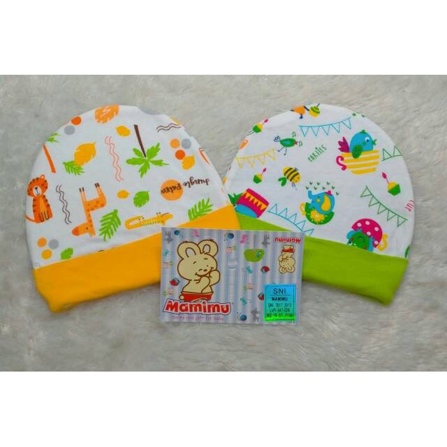 Topi Baby Mamimu 2in1.1pak isi 2pcs/ Topi baby / Perlengkapan Bayi