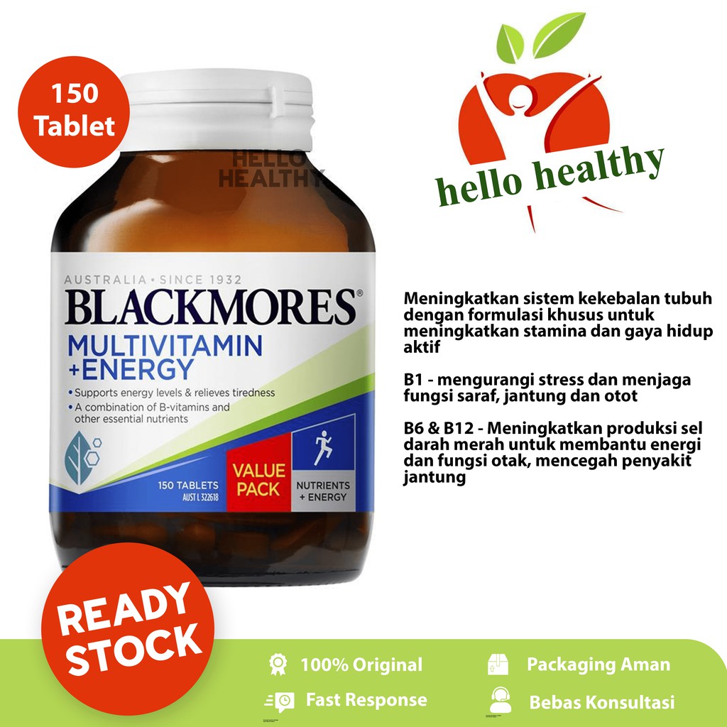 Blackmores Multivitamin + Energy ( 150 tablet ) - HelloHealthy