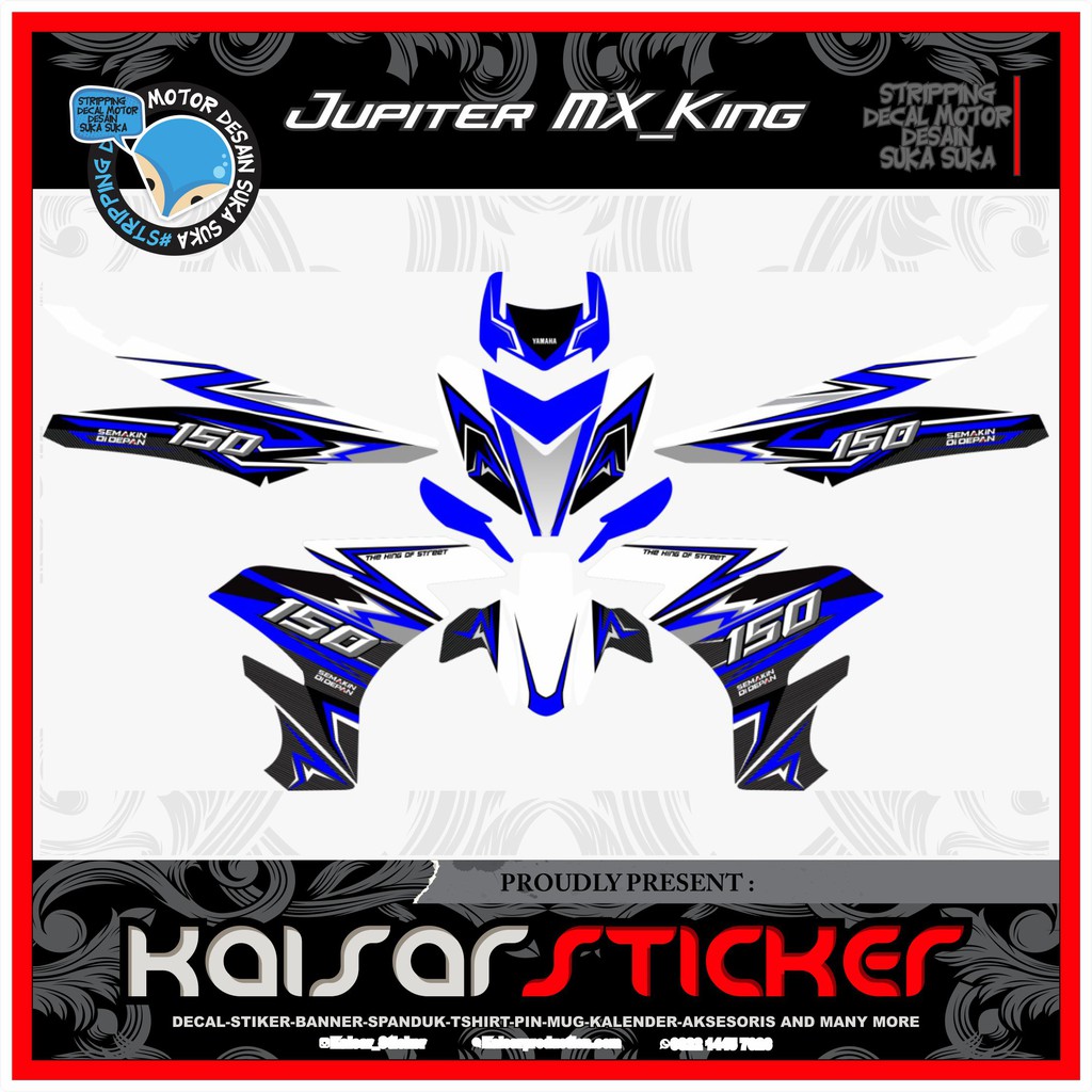Decal Sticker Motor full body Stiker Yamaha Mx King 150 GRAFIS BIRU 1