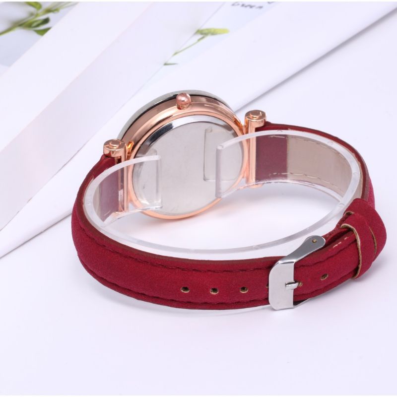 TERLARIS!!! Jam Tangan Wanita Casual Quartz Strap PU Leather Jam Analog Wanita Gaya Retro Jam Tangan Wanita Kecil Minimalis Jam Tangan Wanita Batam Murah