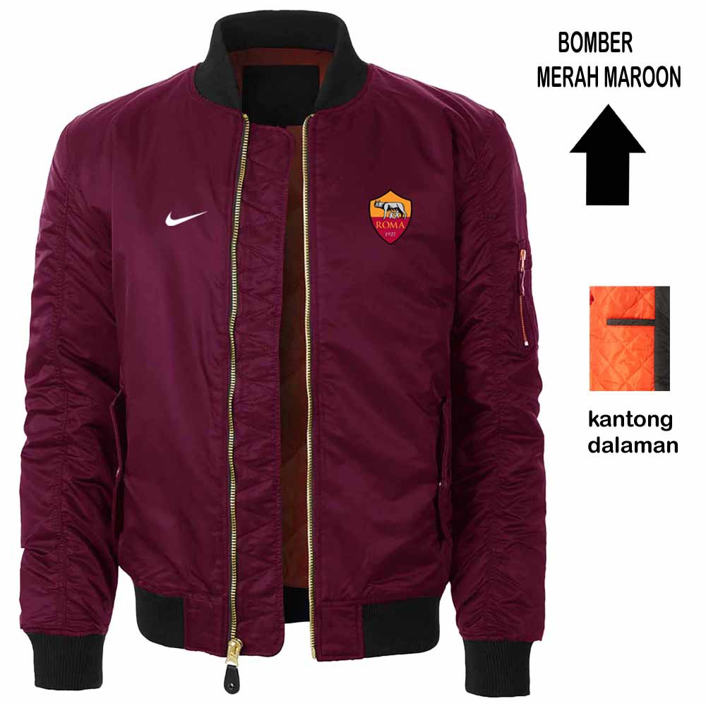 JAKET BOMBER MAROON AS ROMA