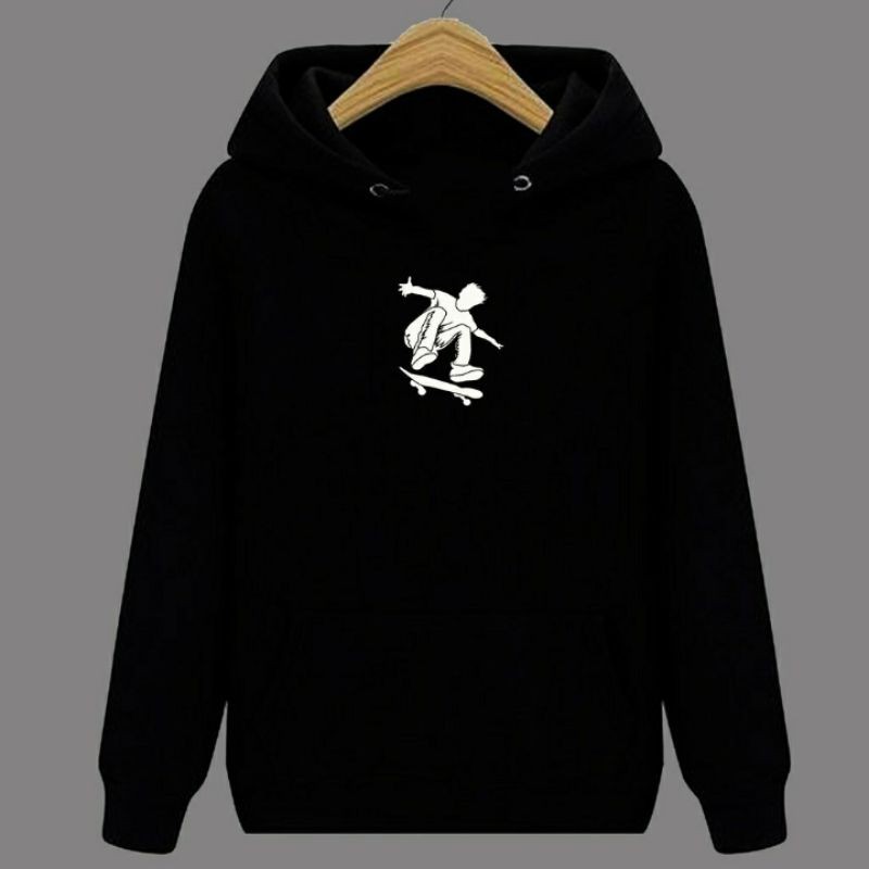 Hoodie fashion Ollie skate unisex pria dan wanita bahan fleece