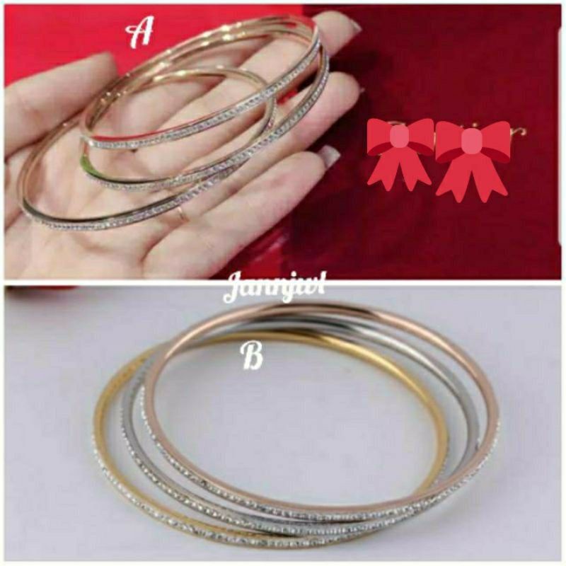 Gelang keroncong titanium asli rosegold uk 6cm