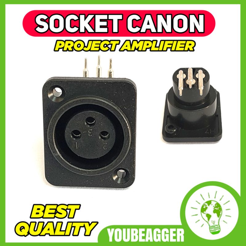 Socket CANON untuk project amplifier