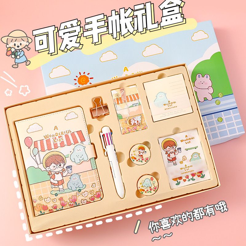 [randomstuff] Hampers Stationary Kit Buku Clip Pena Sticker Roll Sticker Tempel Pembatas Buku Standi