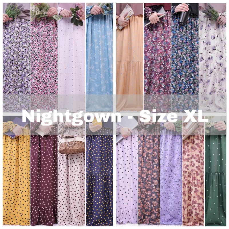 Ditsy XL November 2021 Nightgown Lilac Mustache Feather Daun Camelia Leaf Scatola