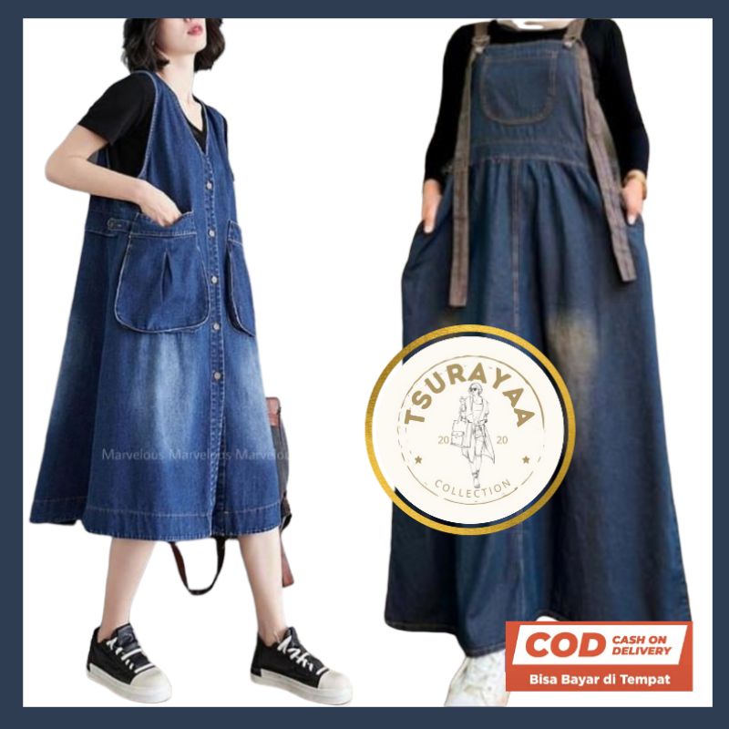 Overall Jeans Denim Wanita Premium Bevery Channel Fregga Hima Lulla Denima