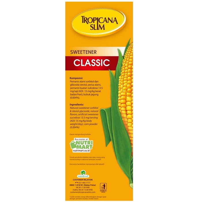 

ufd6021 Twin Pack: Tropicana Slim Sweetener Classic (50 Sachet) Fsfs201