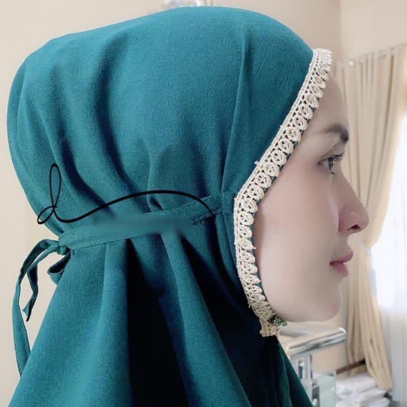 Jilbab Maryam Renda Tali  /  Khimar Maryam Tali Renda Non Ped