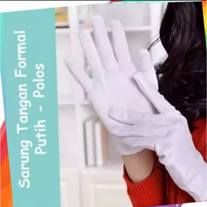 sarung tangan kain / sarung tangan paskibra / sarung tangan haji / Sarung Tangan Upacara Putih / Sar