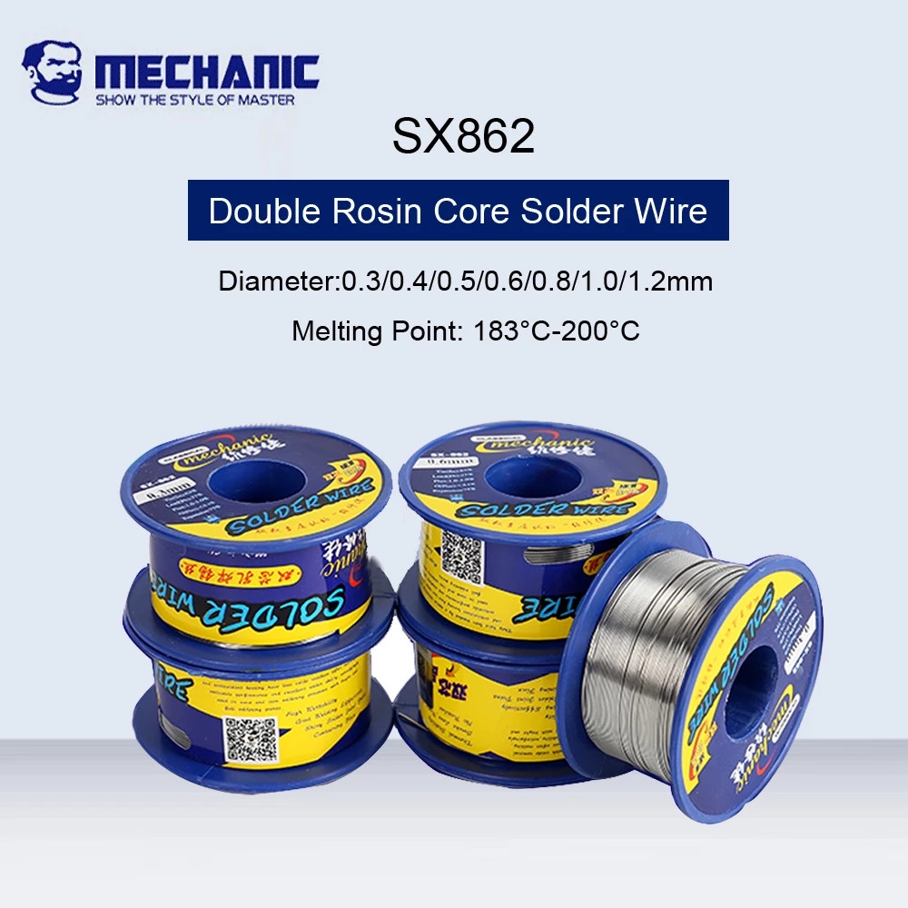 TIMAH GULUNG MECHANIC DOUBLE ROSIN HOLE SX862 0.3/0.4/0.5/0.6/0.8/1.0/1.2MM ORIGINAL