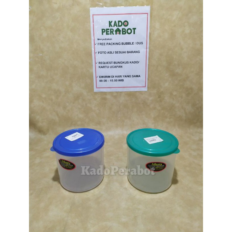 toples ATLANTA 1KG - toples plastik bulat - toples permen bulat