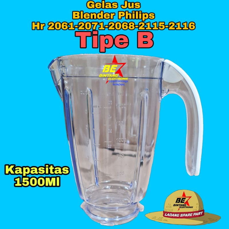 Gelas Blender philips Hr 2115 HR 2116 HR 2061 HR 2071 Tabung Jus plastik Tipe B