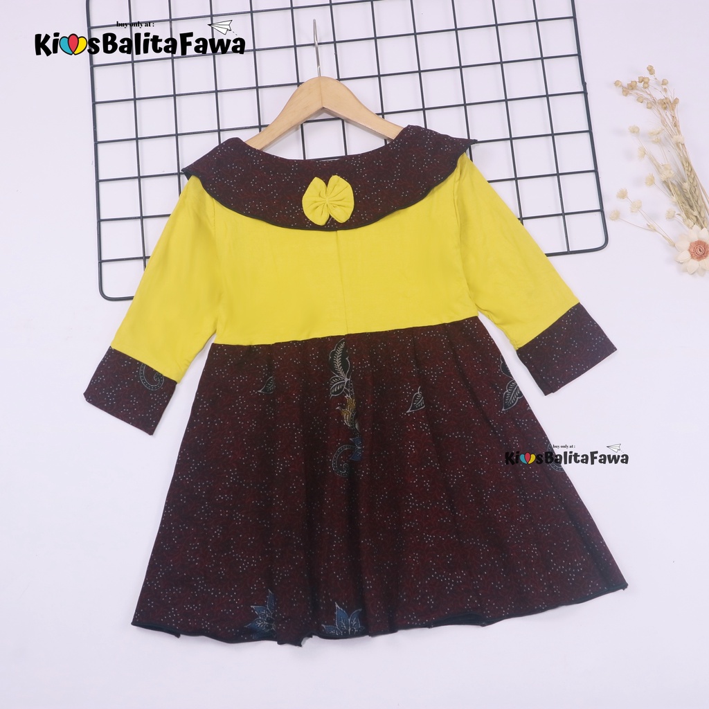 Dress Yumna uk 1-6 Tahun / IMPORT Baju Anak Perempuan Dres Lengan Panjang Gaun Pesta Pakaian Grosir