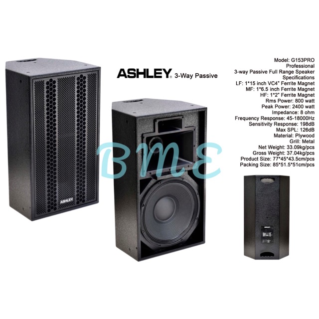 Speaker Pasif Ashley G153PRO 3way ORIGINAL