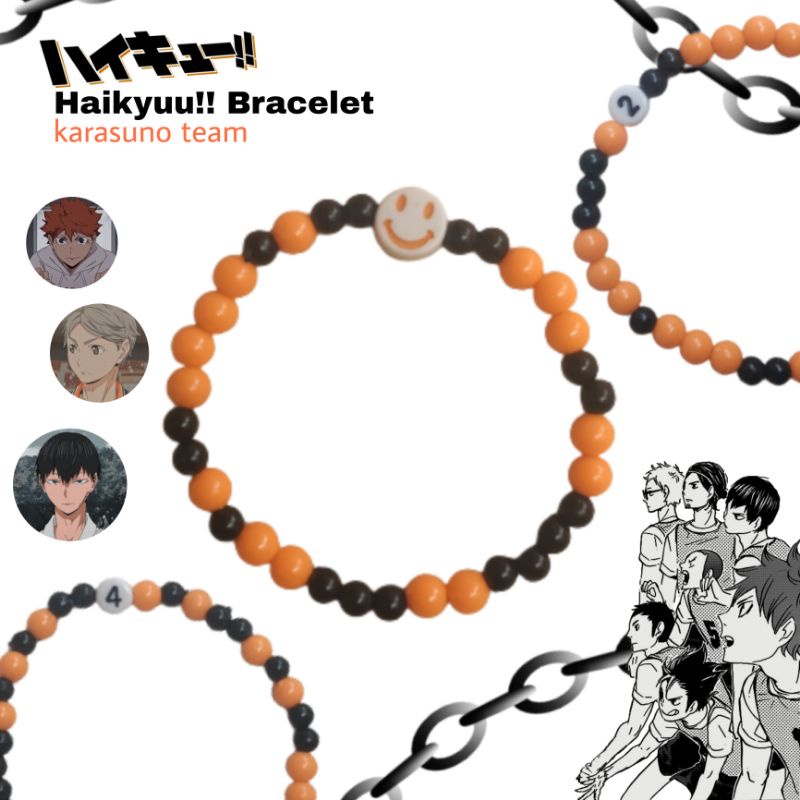 Haikyuu Beads Bracelet Karasuno team