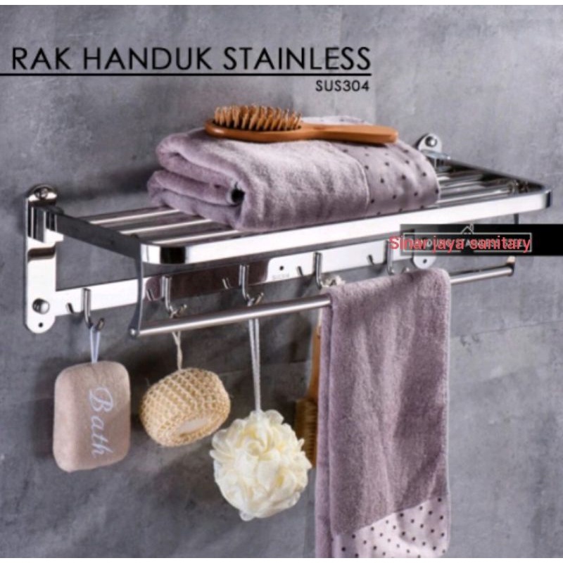 Rak handuk lipat stainless sus 304 &quot;ORIGINAL&quot; / Gantungan handuk lipat stainless