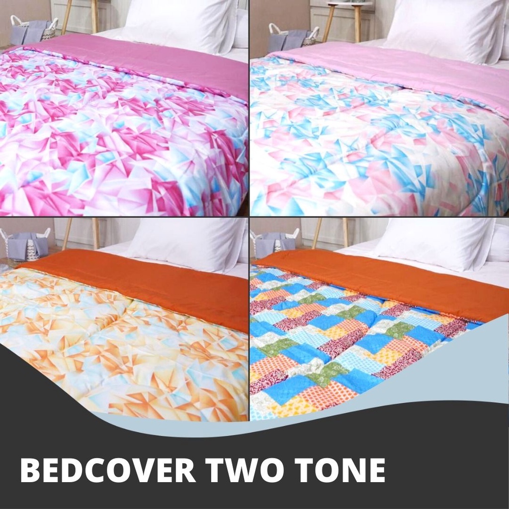 Two Tone Bedcover Only / Bedcover Saja Sandy Collection Ukuran Single - Bloom Series