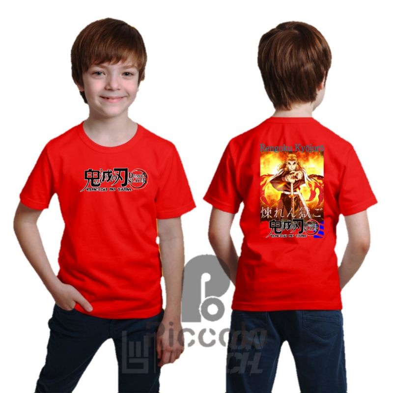 BAJU KAOS ANAK DEMON SLAYER Rngoku kyojoru bahan premium