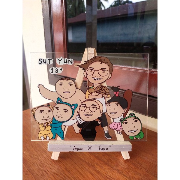 [Custom Glass Painting] /custom/anime/movie character/lukisan akrilik