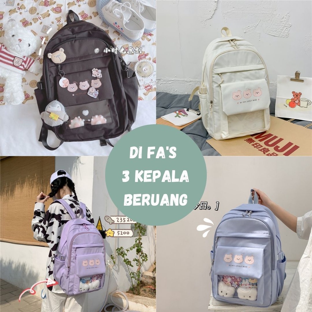 Tas Sekolah Anak Perempuan Tas Ransel Wanita Cewek Tas Ransel Backpack Wanita Model Korea Impor Murah-Di Fa's
