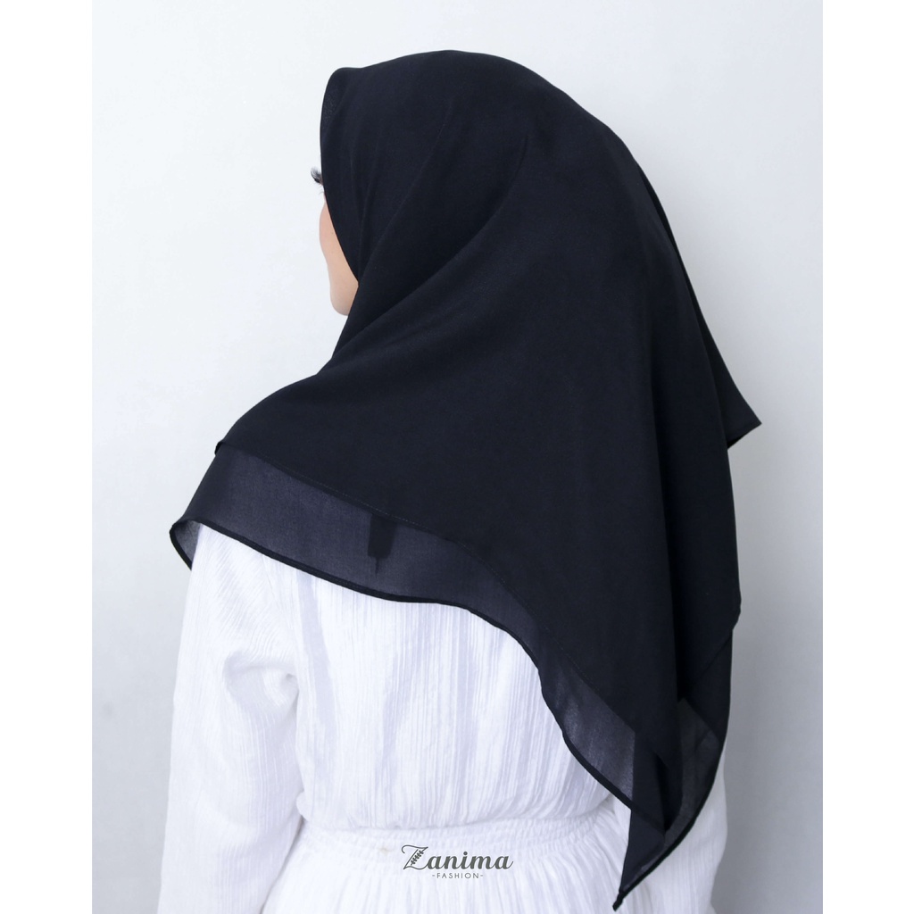 Jilbab Segi Empat Instan Double Layer Bahan Ceruti Babydoll - Zanima Black