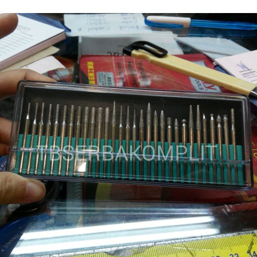 Mata Bor Intan 3mm Set 30pcs Diamond Mounted Point MataBor Mini Grinder Grinding Tuner Cunner Tuner
