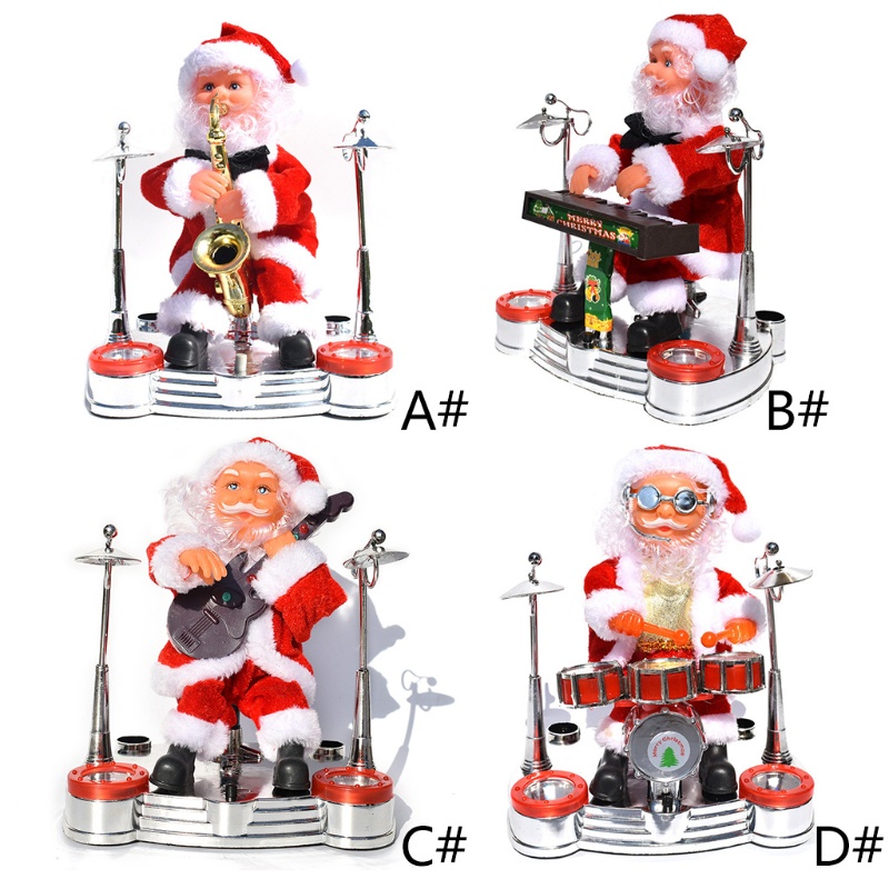 Zzz Mainan Boneka Santa Claus Elektrik Tiup Saxophone Untuk Anak