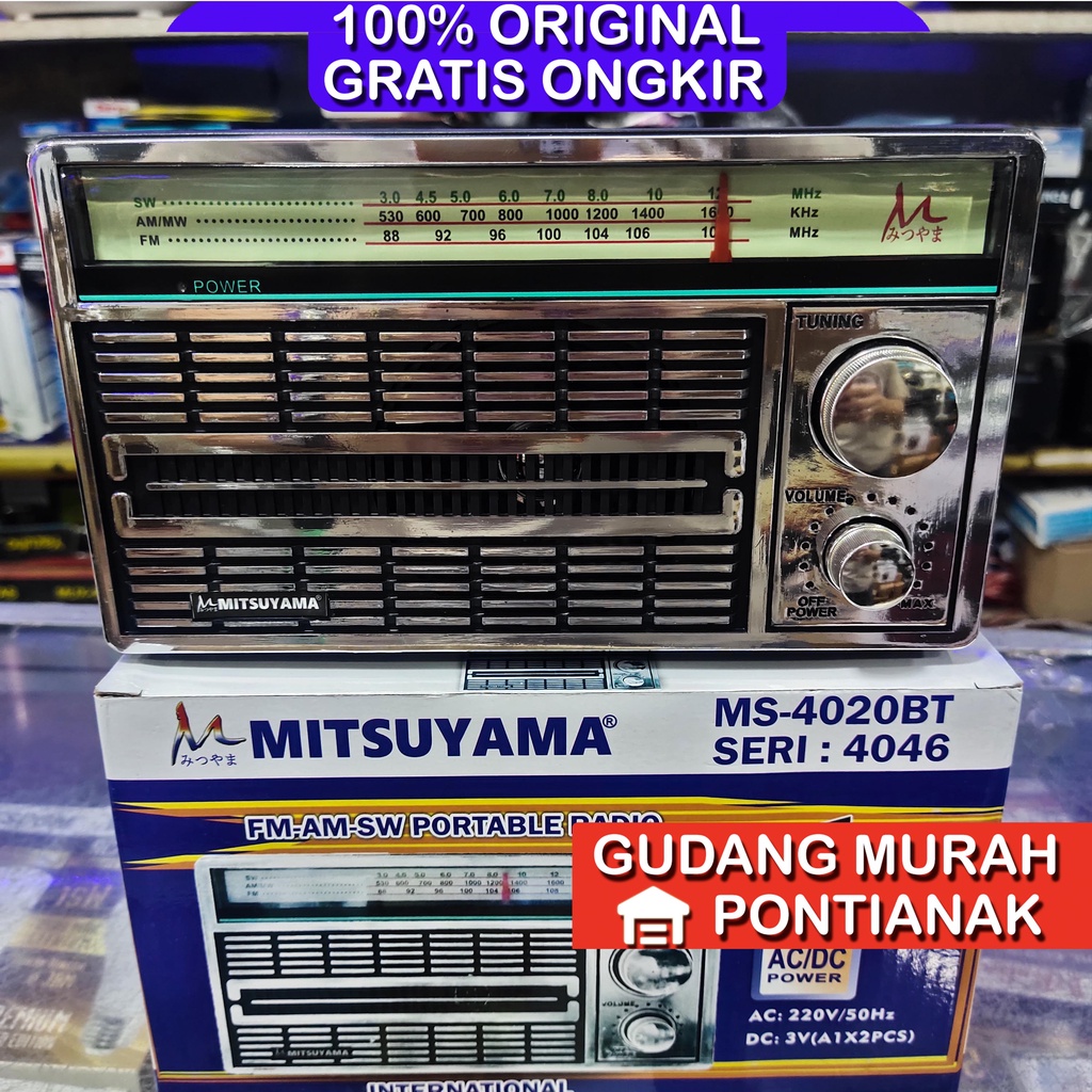 RADIO MITSUYAMA MS 4020 F18 4046 FM AM SW PORTABLE RADIO AC DC Random Sesuai Stok tersedia