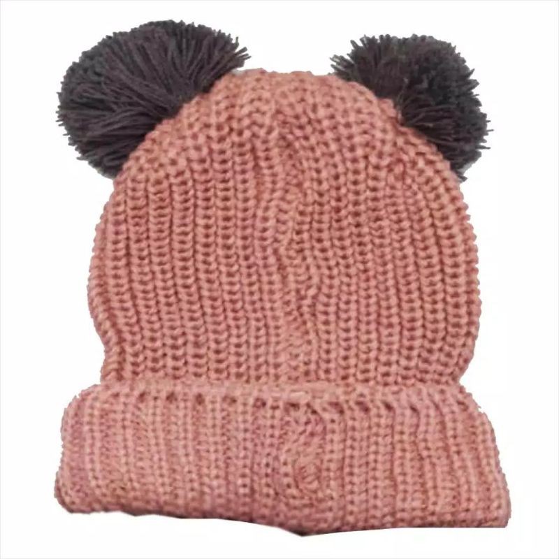 Topi Rajut Anak - Topi Pompom  Topi kupluk Wool Hangat Bayi