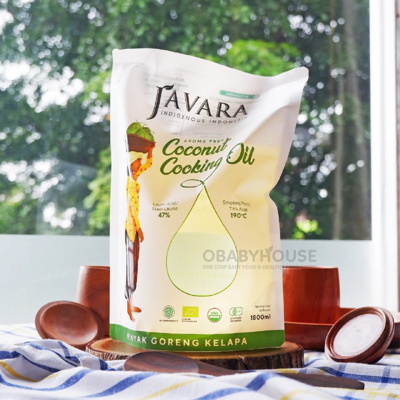 Javara Organic Coconut Oil Cooking Oil Aroma Free 1800 ml