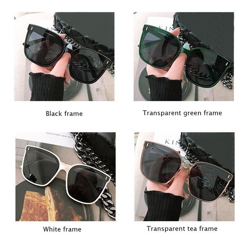 KACAMATA KOTAK HITAM WANITA KOREA SUNGLASSES POLOS PANTAI ANTI RADIASI SR25