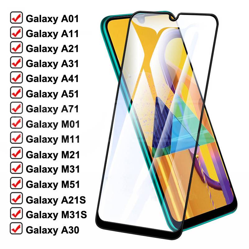 999D Protective Glass For Samsung Galaxy A01 A11 A21 A31 A41 A51 A71 Screen Protector M01 M11 M21 M31 M51 A30 A50 Safety Glass