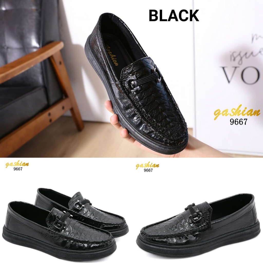 SEPATU LOAFERS PRIA KASUAL SEPATU KULIT CROCO # 9667 #