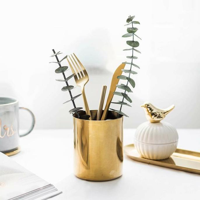 

Rounded Gold Pen Holder / Tempat Pen Vase Bunga Emas Bulat / Tempat Se