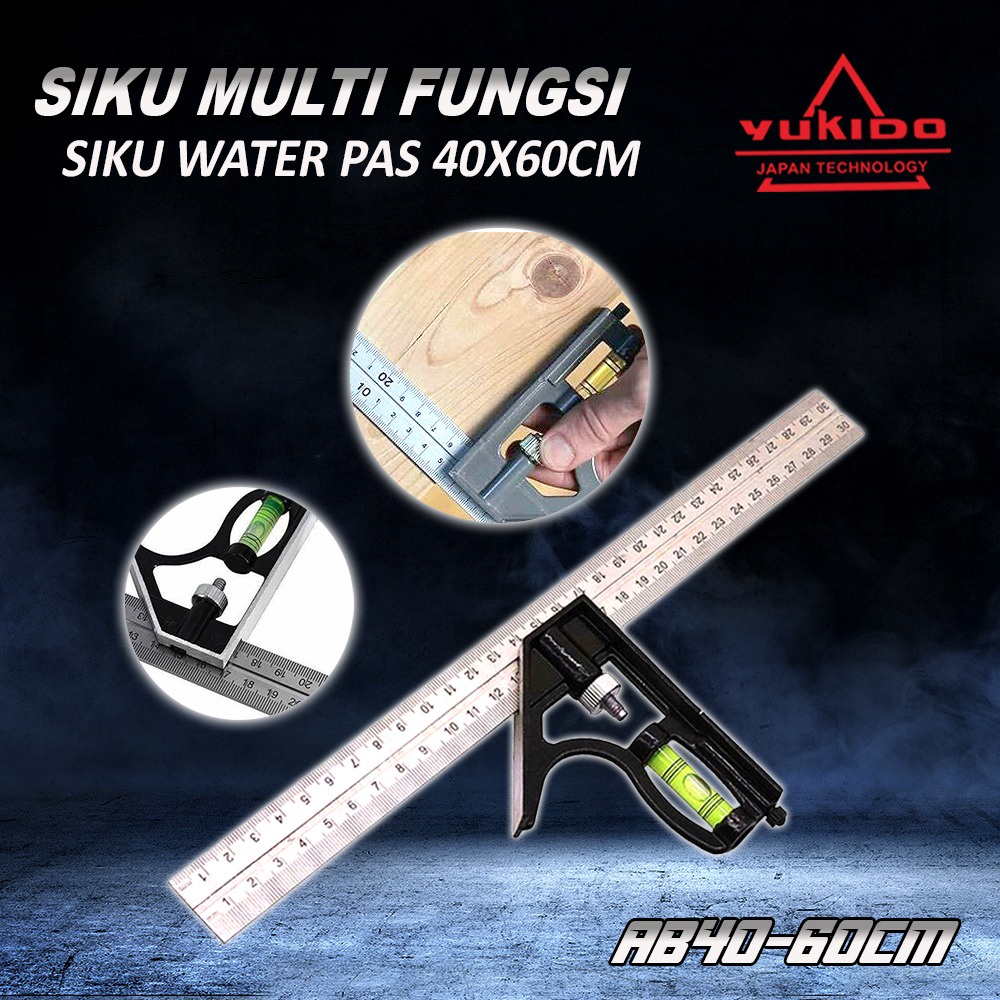 Penggaris siku waterpas Tukang Siku Mistar Multifungsi ada Waterpass UKURAN 30CM 12&quot;