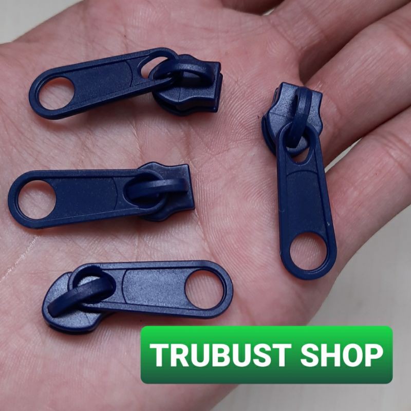 kepala resleting coil plastik 05 biru tua navi